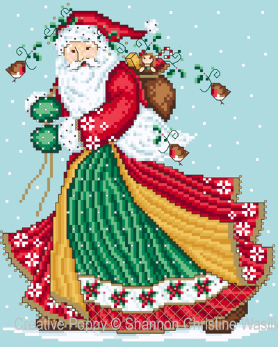 Jolly Santa cross stitch pattern by Shannon Chrsitine Designs