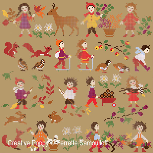 Happy Childhood - Autumn (large pattern) &lt;br&gt; PER042-PRT
