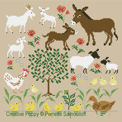 Mother and baby animals (large pattern) &lt;br&gt; PER143-PRT