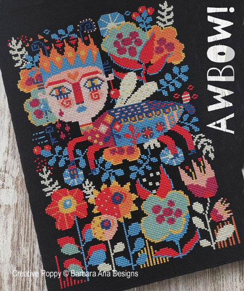 AWBOW! cross stitch pattern by Barbara Ana Designs