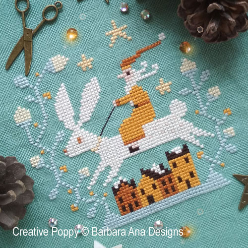 Christmas Hare cross stitch pattern by Barbara Ana Designs