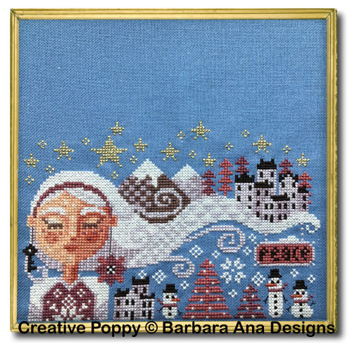 Dreaming Miss Claus cross stitch pattern by Barbara Ana Designs