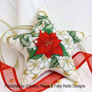 Poinsettia Star Ornament <br> FAB191-PRT
