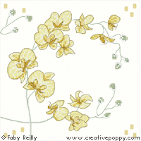 Gold orchid biscornu <br> FAB159-PRT