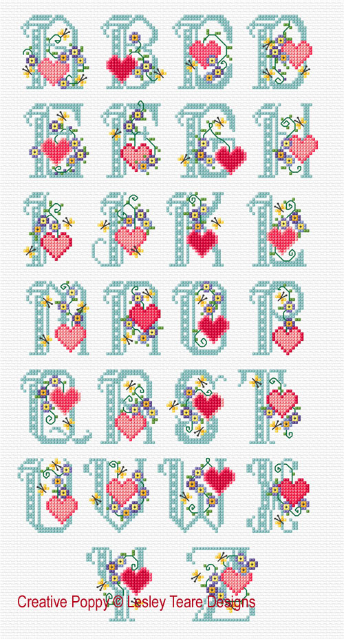 Floral hearts ABC  &lt;br&gt; LJT517-PRT