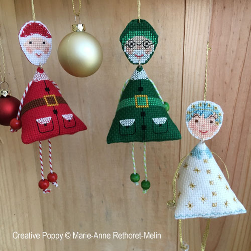 Fun Christmas characters (set of 3 hanging ornaments)  <br> MAR171-PRT