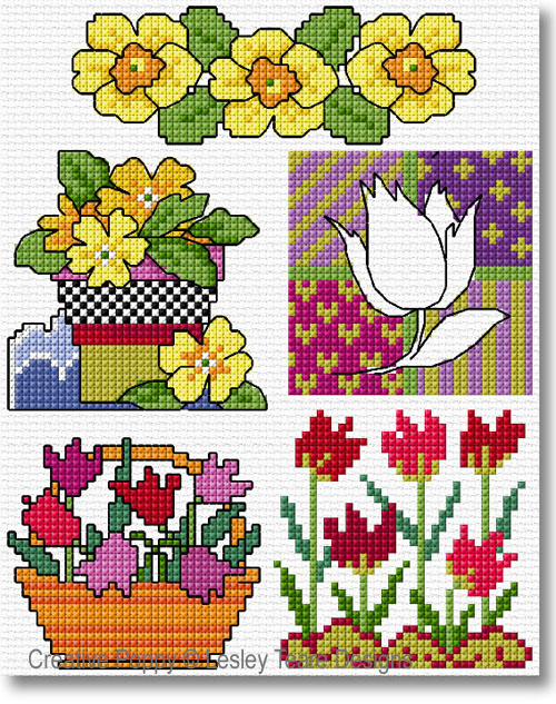 30 Spring Flower motifs <br> LJT557-PRT