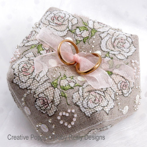 Once upon a Rose - Biscornu / Wedding ring cushion <br> FAB249-PRT
