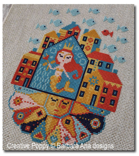 Little red Fish cross stitch pattern by Barbara Ana Designs