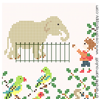 Baby at the Zoo (large pattern) <br> PER115-PRT