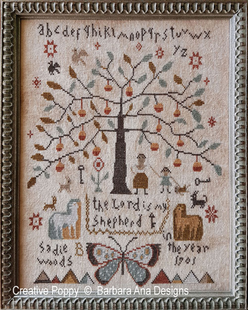 Sadie Woods 1901 cross stitch pattern by Barbara Ana Designs