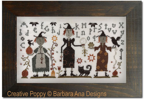 Three Witches cross stitch pattern by Barbara Ana Designs