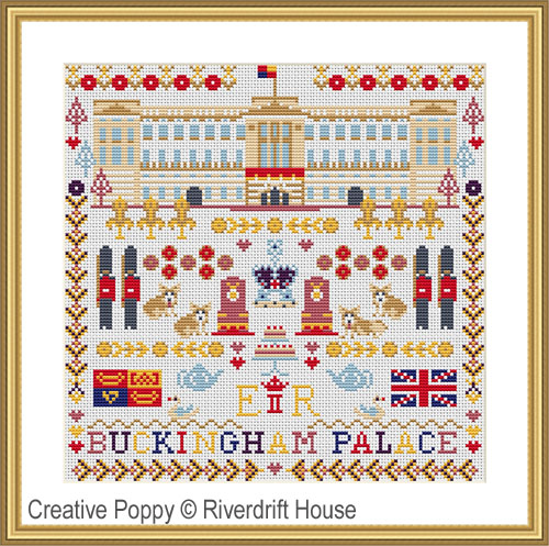 Buckingham Palace sampler cross stitch pattern by Riverdrift House
