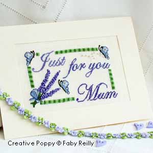 Mother\'s Day card to cross stitch - lavender <br> FAB178-PRT