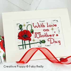 Mother&#039;s Day card to cross stitch - Poppy series &lt;br&gt; FAB180-PRT