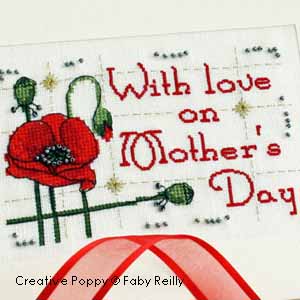 Mother\'s Day card to cross stitch - Poppy series <br> FAB180-PRT