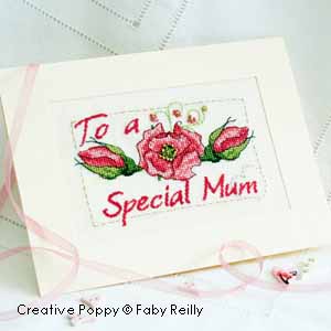 Mother's Day card to cross stitch - Pink rose <br> FAB179-PRT