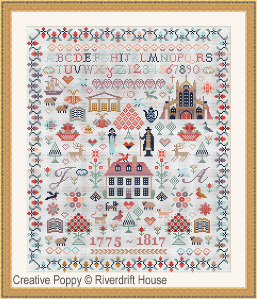 Jane Austen Sampler cross stitch pattern by Riverdrift House