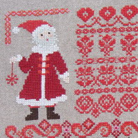 Christmas sampler with red Borders <br> PER007-PRT