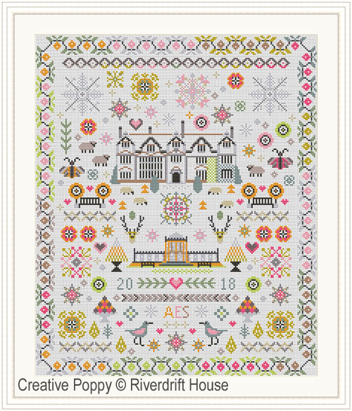 Paradise found Sampler cross stitch pattern by Riverdrift House