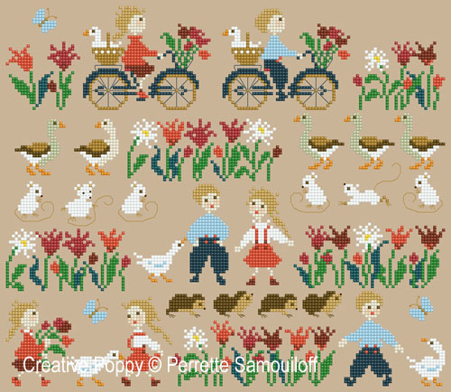 Happy Childhood, The geese (large) <br> PER031-PRT