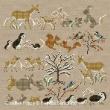Mother and baby animals, Winter (large) <br> PER045-PRT