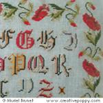 Antique sampler with poppies <br> IEFD46-PRT