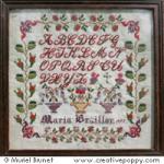 Antique sampler \"Maria Braillon 1877\" <br> IEFD39-PRT