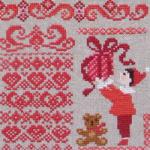 Christmas sampler with red Borders <br> PER007-PRT