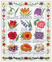 Flower Calendar sampler &lt;br&gt; LJT307-PRT
